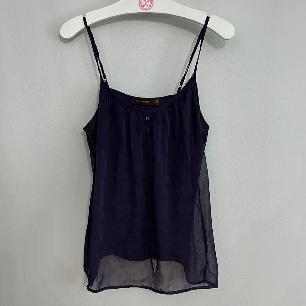 The Limited Sheer Purple Spaghetti Strap Top